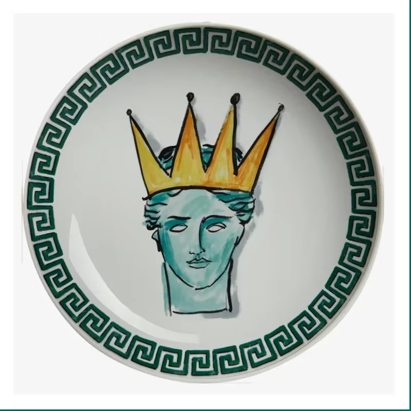 Assiette décorative en céramique italienne Ginori 1735, assiette de voyage Poseidon, ornements murau