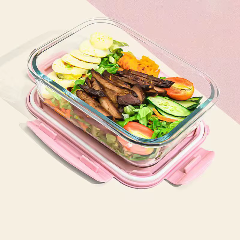 Boîte à déjeuner en verre de 1050ml, nouveau style, boîte à Bento pour micro-ondes, boîte de stockag