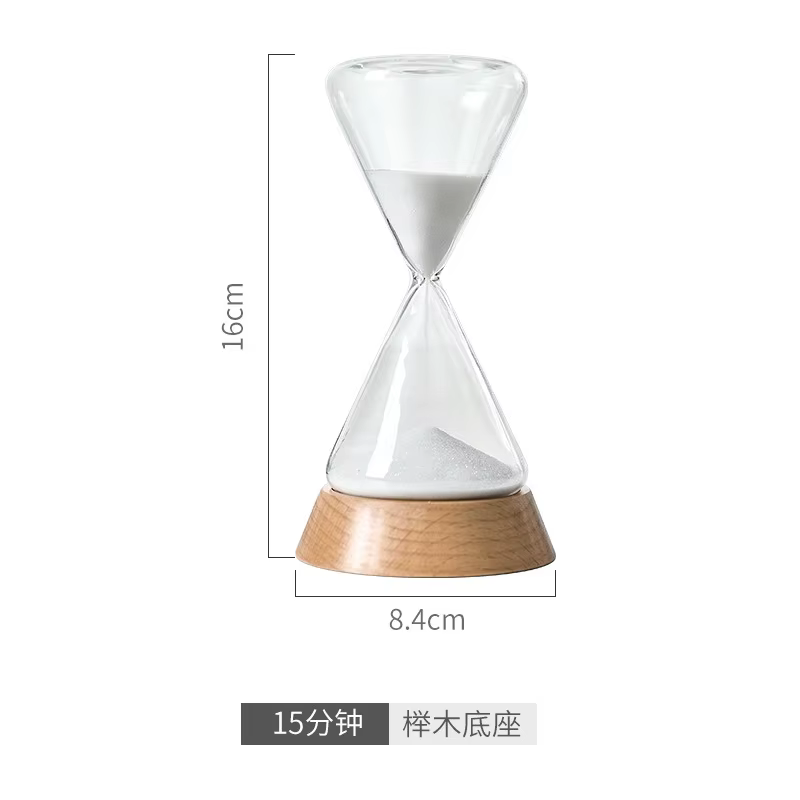 Nouveau sablier de temps de gouttelette de verre nordique avec Base en bois décoration de la maison 