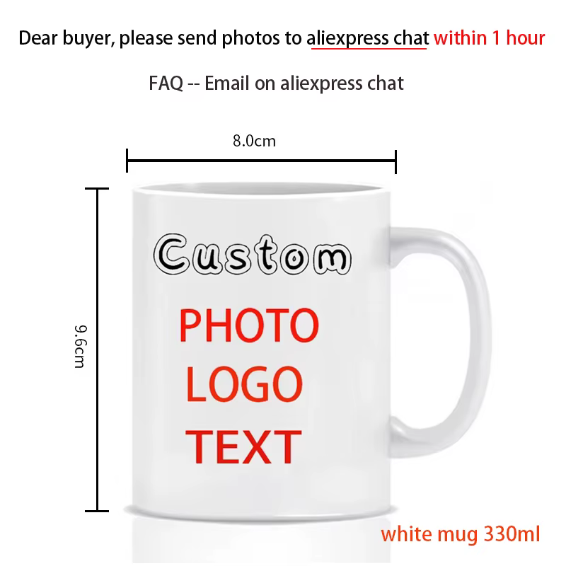 Tasse personnalisée avec votre photo, tasse d'image de nom personnalisé, tasses à café personnalisée