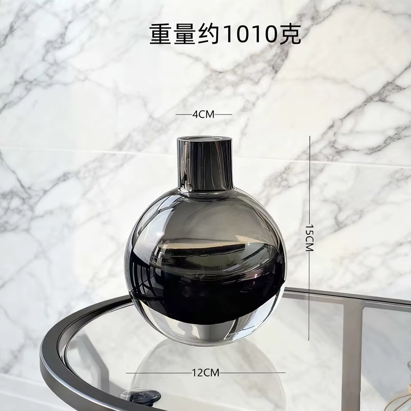 Vase en verre transparent, cercle géométrique, boule ronde, vase à fleurs, terrarium, accessoires po