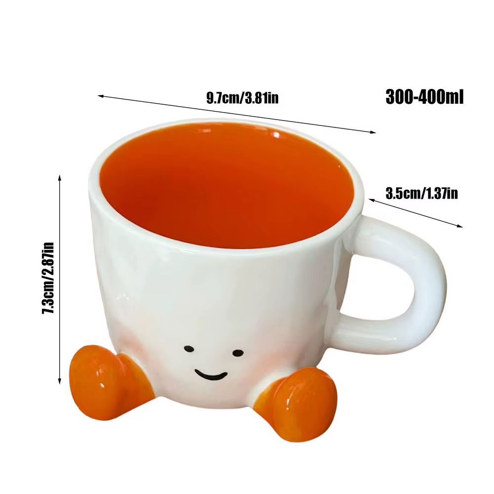 Tasse à café tasse d'eau en céramique avec pieds mignon décoratif café boisson tasse bureau eau poig