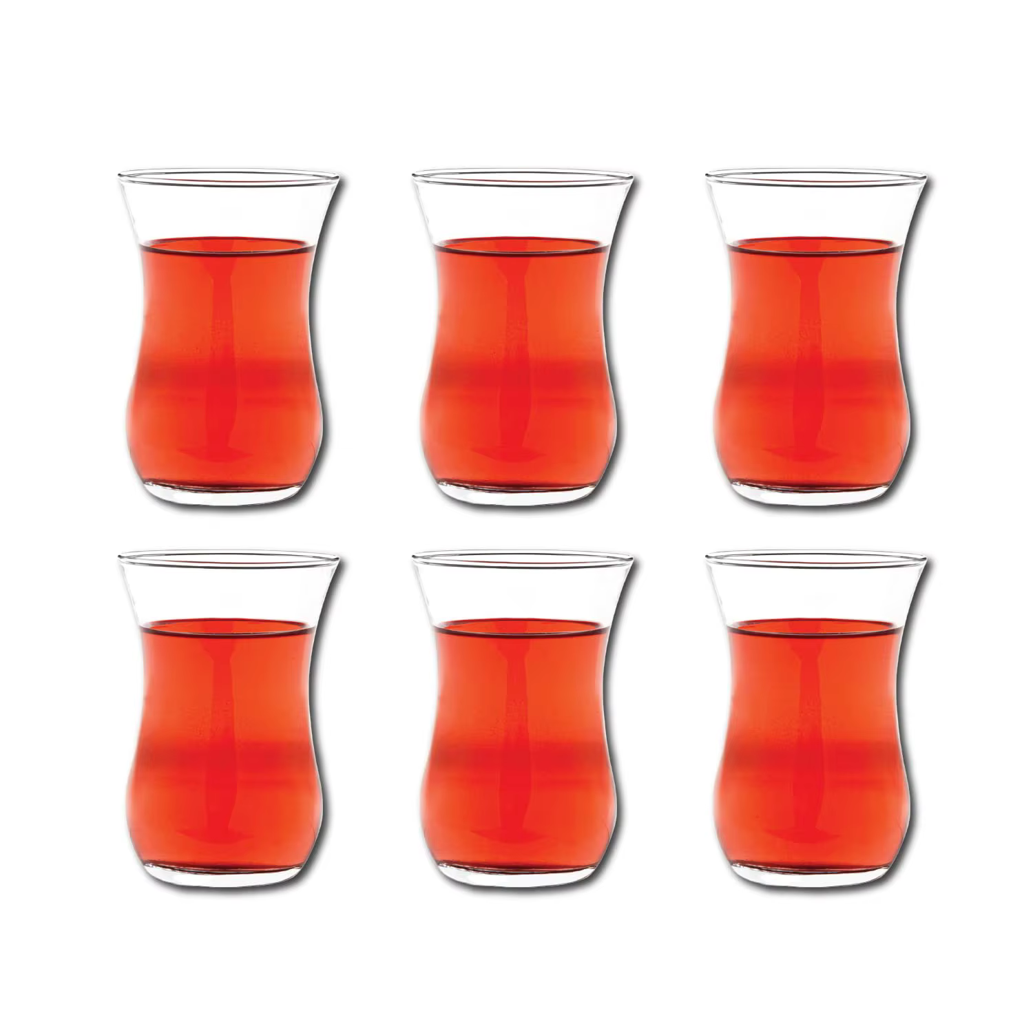 Ensemble de 6 verres à thé turcs authentiques, tasses à thé traditionnelles de 4 oz, thé élégant et