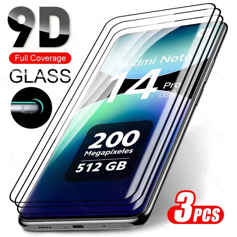 3 pièces verre de protection pour Redmi Note 14 Pro 5G 9D verre trempé Redmy Note14Pro Note15 Note14