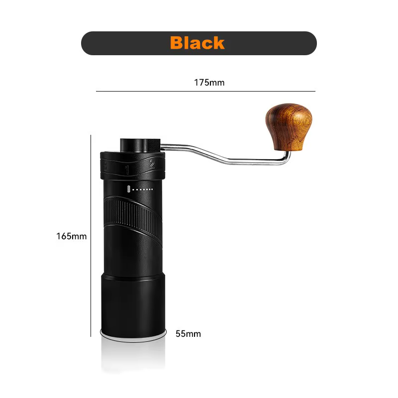 Moulin à café manuel avec 8 réglages de grosseur ajustables pour expresso, grains de moka, cafetière