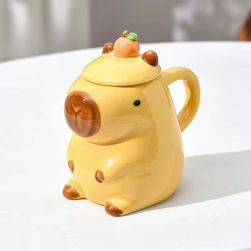 Capybara Tasse en céramique Tasse à café mignonne pour bureau à usage domestique Kawaii Tasse d'eau 