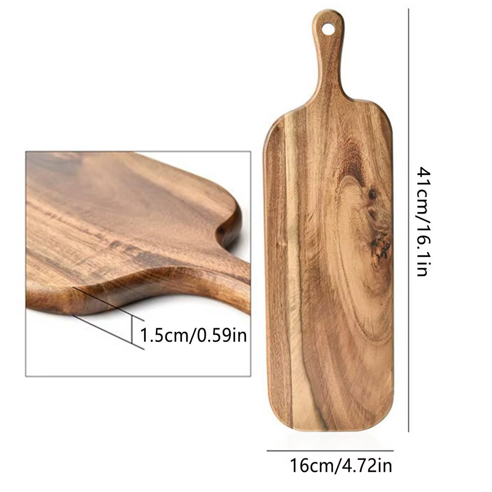 Planches à découper en bois pour cuisine, planche à charcuterie en bois avec poignée, assiettes de s
