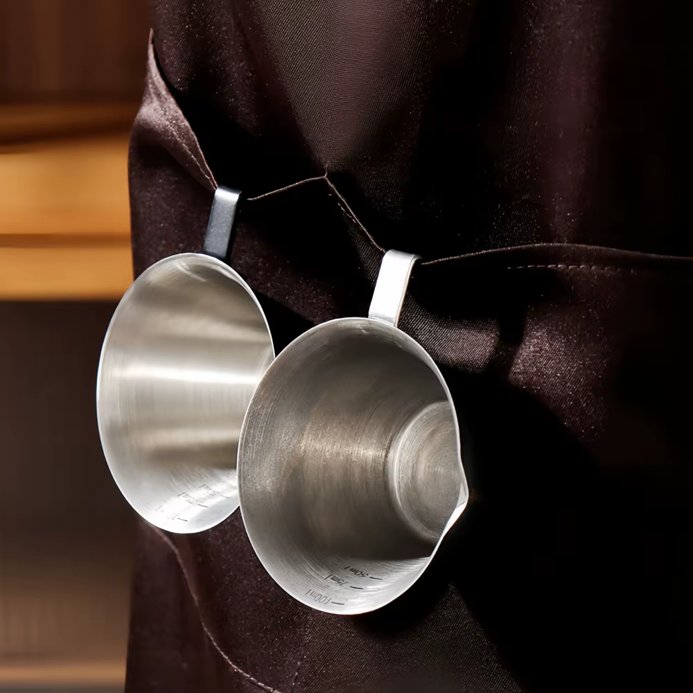Tasse d'extraction d'espresso 100ML, en acier inoxydable 304, avec échelle, épaisse, onces exquises,