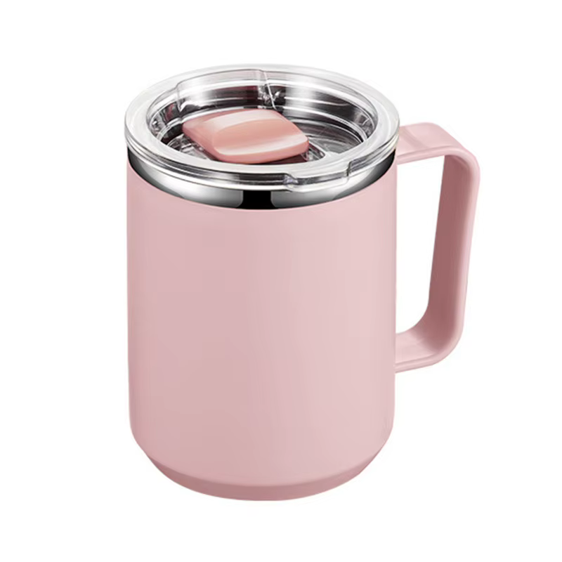 Tasse à café isolée avec poignée, tasse à café incassable en acier inoxydable 304, tasse d'eau sous 