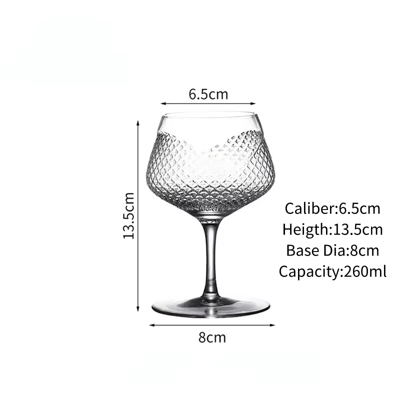 Gin and Tonic-Verre à Vin Gravé au Diamant, Standard Créatif, Grand Verre à Cocktail Personnalisé, A