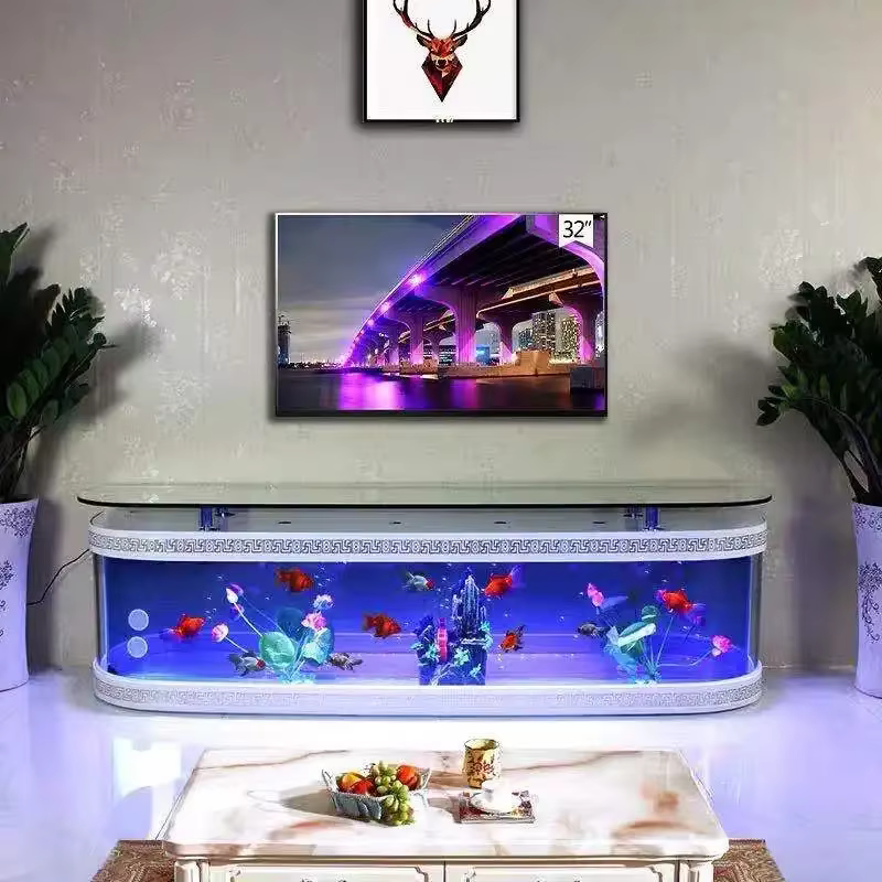 Grand Cube Transparent personnalisé en acrylique pour Aquarium, Table en verre pour Aquarium