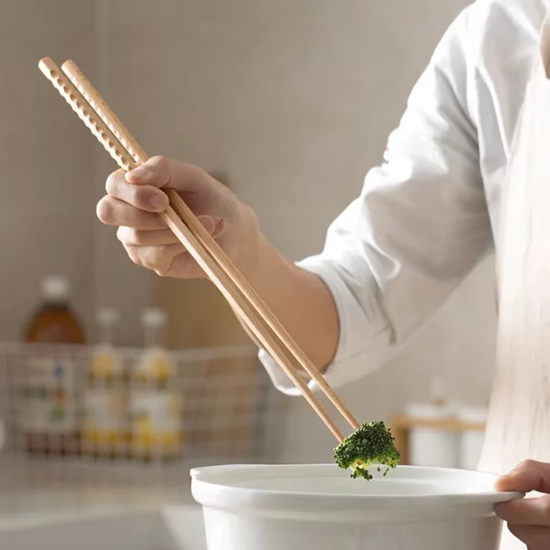 Baguettes japonaises Extra longues en bois de hêtre poli, nouilles alimentaires frites, baguettes an