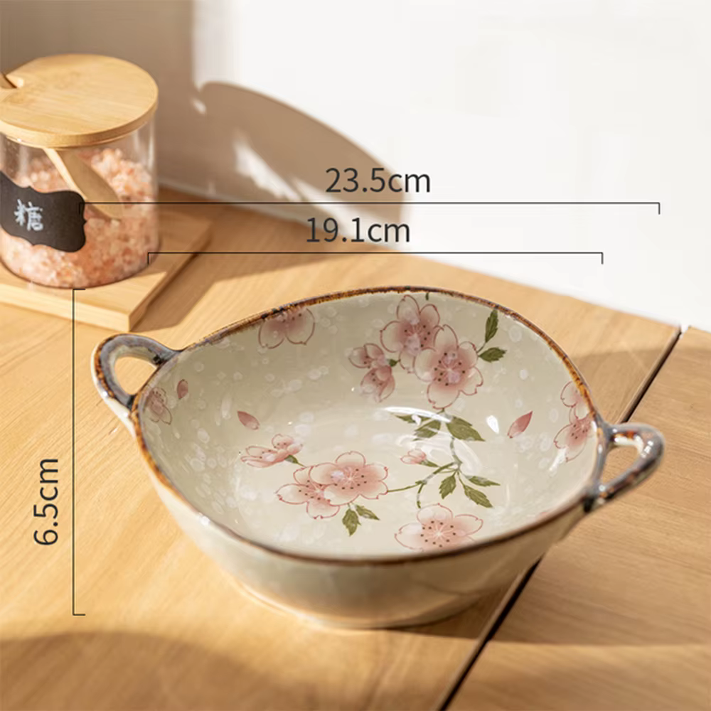Bol à nouilles japonais de 7.5 pouces, bol à soupe en céramique avec poignée, bol à pâtes à salade, 