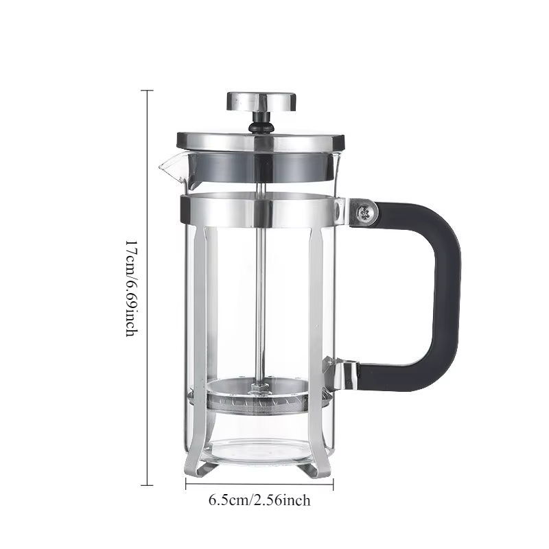 Cafetière à presse française en acier inoxydable, presse à café isolée avec système de 4 filtres, ca
