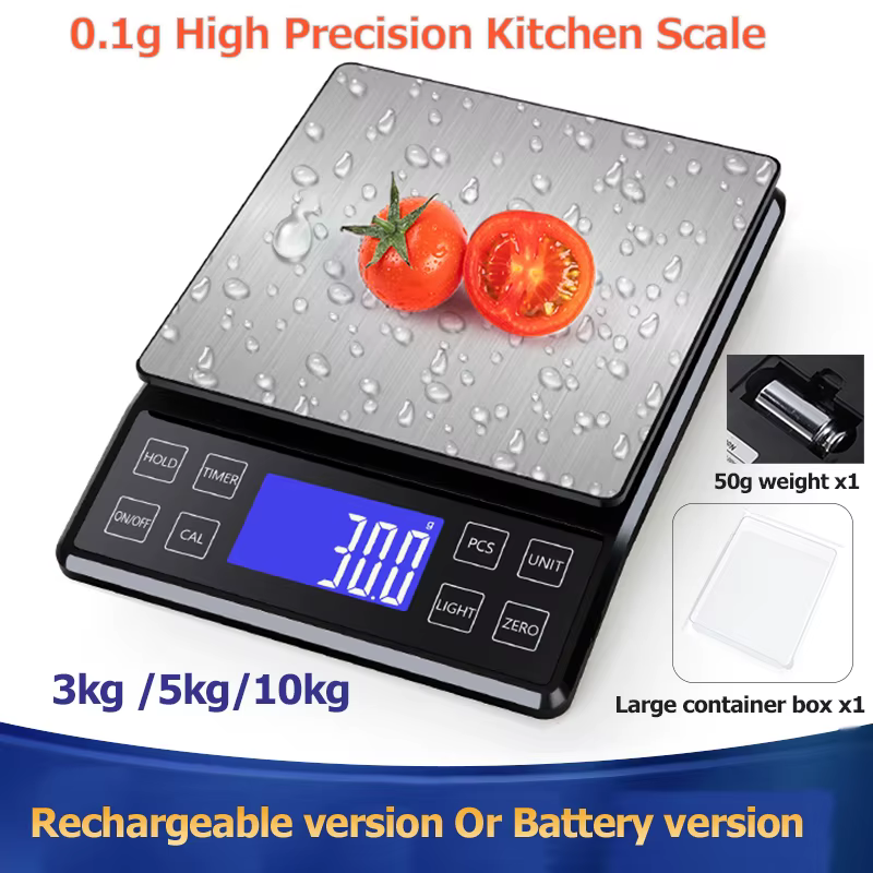 Balance de cuisine numérique étanche en acier inoxydable, haute précision, balance électronique pour