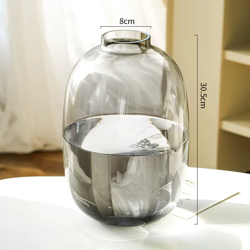 Vase en verre Transparent, décoration de bureau, Pot de fleur hydroponique de grande capacité, Vase,