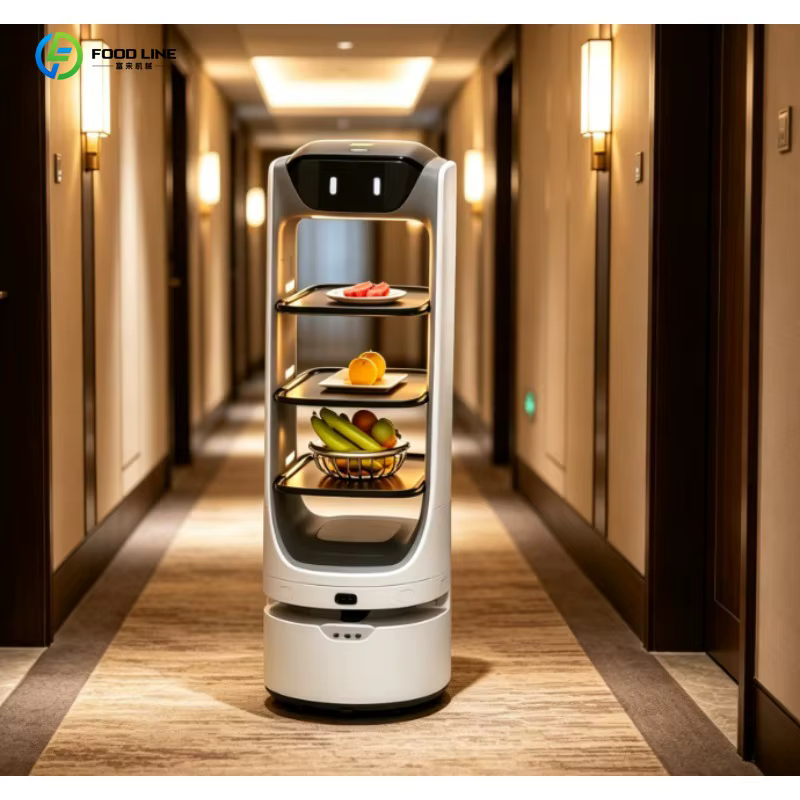 Robot serveur de restaurant à navigation automatique, robot intelligent de livraison de nourriture p