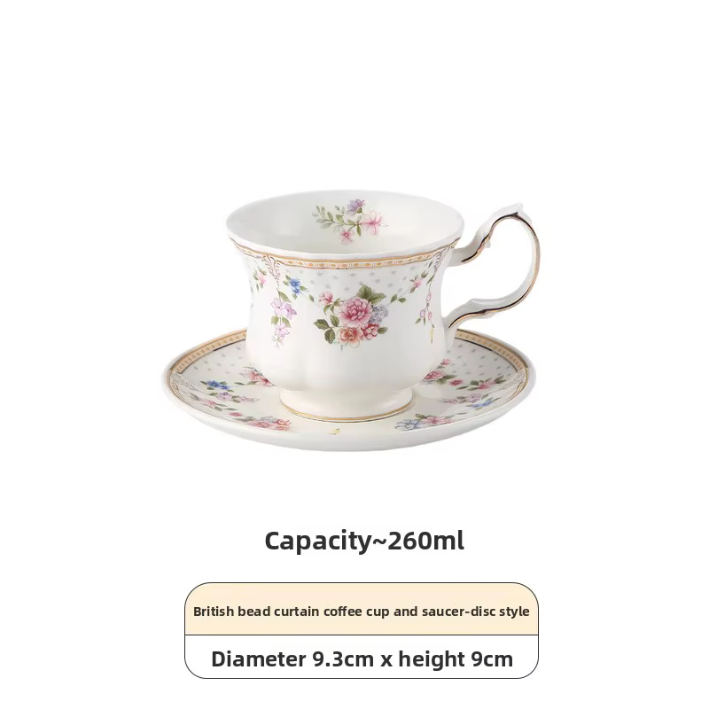 Ensemble tasse à café et soucoupe française, petit style parfum ins, tasse en céramique à bord doré,