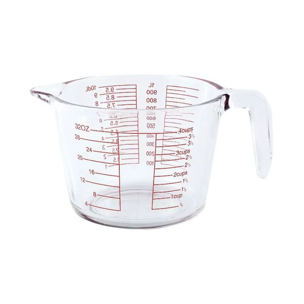 Gobelet à lait en verre transparent de grande capacité, mesure liquide, étanche à la chaleur, facile