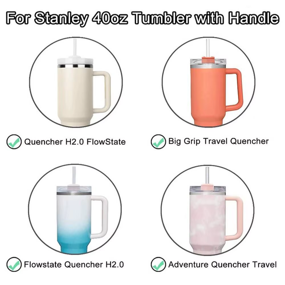 Couvercle de bouteille de remplacement en plastique uni, pour Stanley Quencher H2.0 40oz, 1 pièce