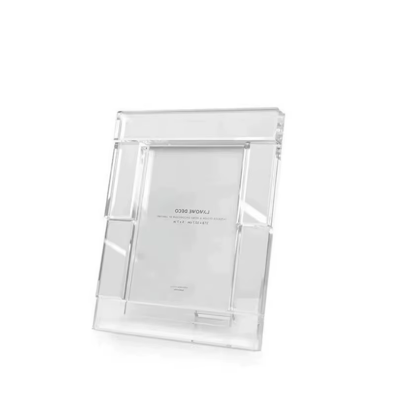 Cadre photo en cristal transparent, cube en verre, support de rangement pour photos, décorations de 