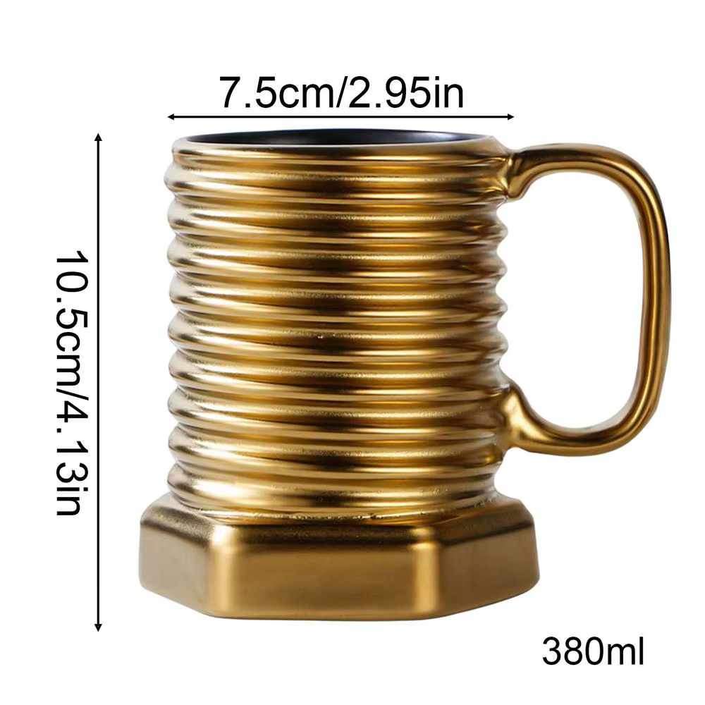 Tasse à café hexagonale en spirale 380ml, conception à vis, verres résistants à la chaleur pour Capp