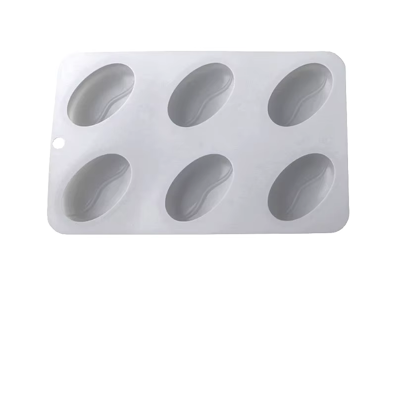 Moule en silicone à 6 cavités pour grains de café de petite taille, moule Mu Si en forme de grain de