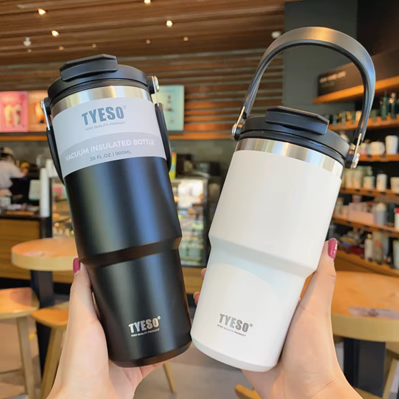 Tyeso tasse à café bouteille Thermos en acier inoxydable Double couche isolation tasse de voyage fro