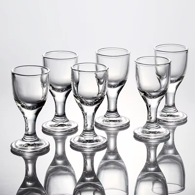 Ensemble de tasses à vin transparentes de 10ml, 6 pièces, verres à Shot, pied haut, petite capacité,