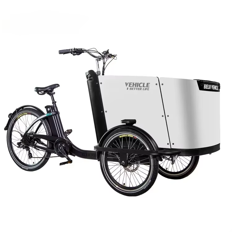 Vélo cargo électrique avec assistance électrique, tricycle à 3 roues, 7 vitesses, frein à disque hyd