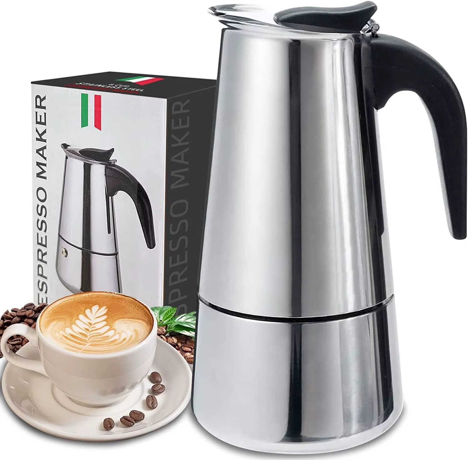 4/6/9 Tasses Moka Pot Caffe Machine Expresso Tasses Cafetières Latte Percolateur Cuisinière Moka Caf