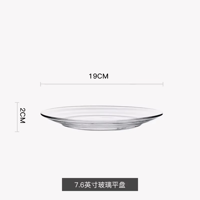 Assiette à salade de fruits en verre du Guatemala, vaisselle transparente résistante à la chaleur, s