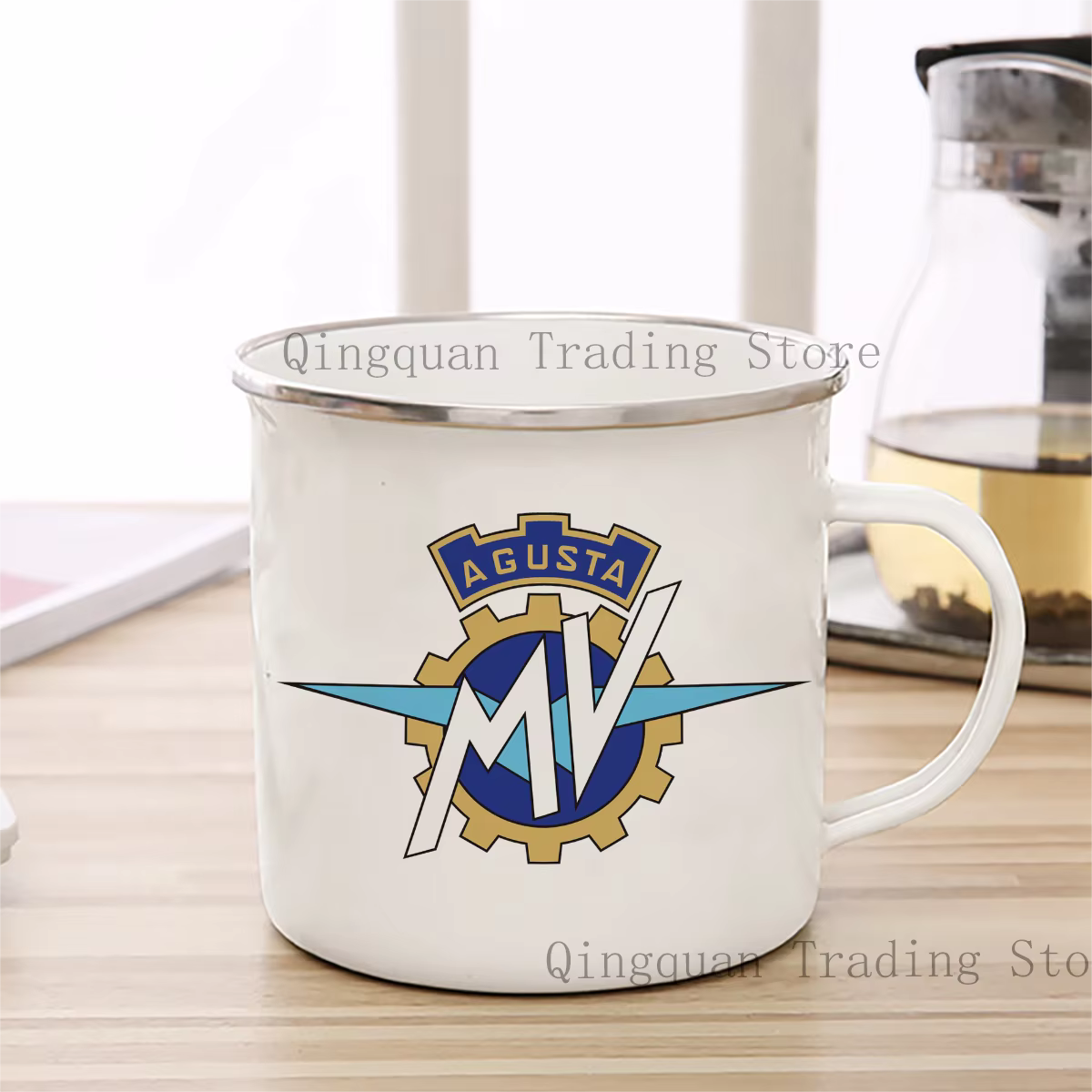 Tasse à café émaillée MV Agusta, 11oz, en céramique, pour café, thé, cacao, poignée, tasse de boisso