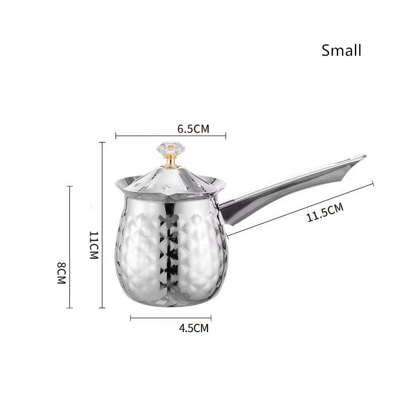 Cafetière à lait en acier inoxydable avec longue poignée, petit pot multifonctionnel, pot grec pour 