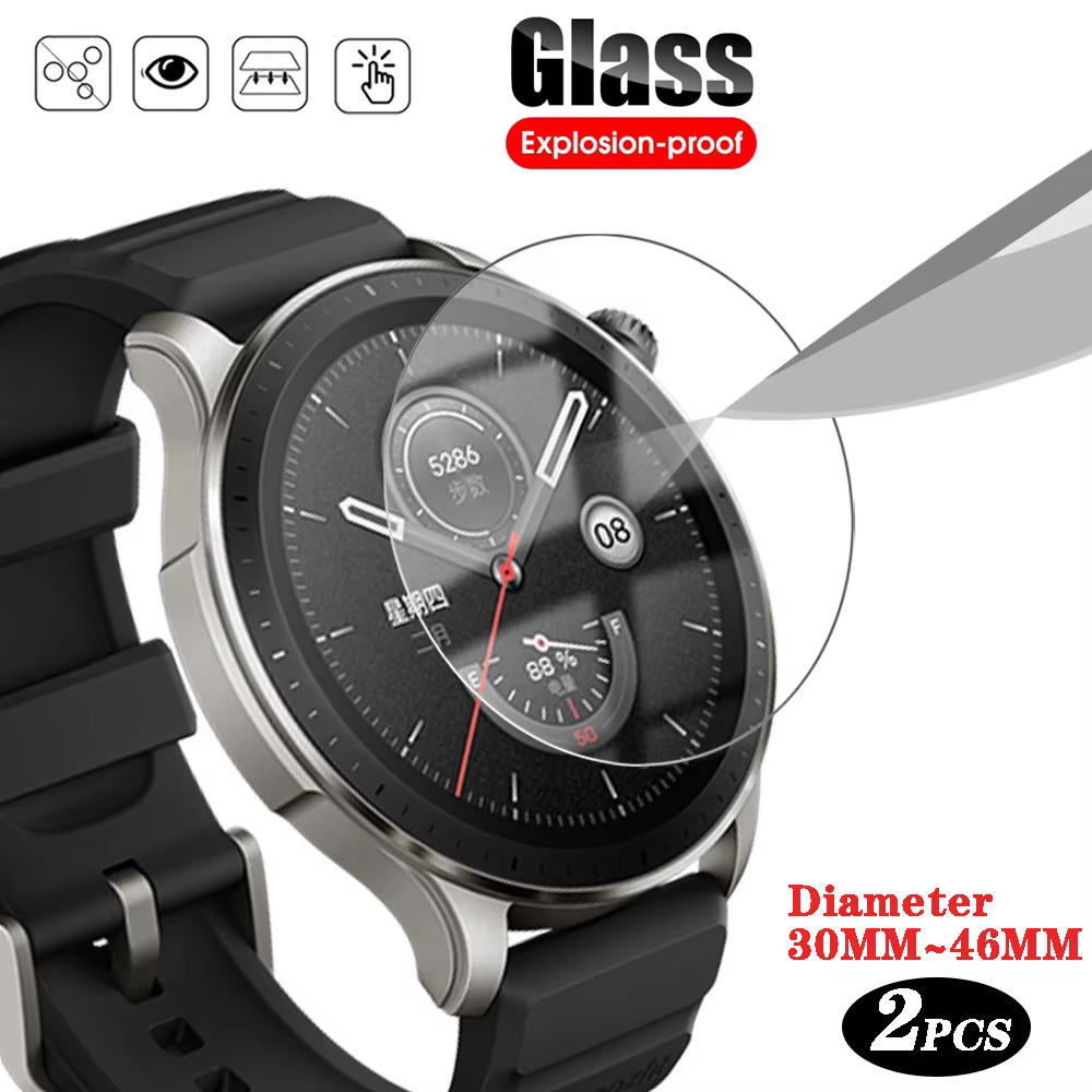 Film protecteur en verre pour écran de montre intelligente, couverture complète, 33mm, 34mm, 35mm, 3