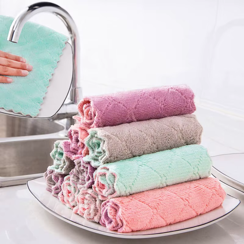 Chiffons à vaisselle en microfibre, 10 pièces, serviettes de vaisselle polyvalentes pour vaisselle, 