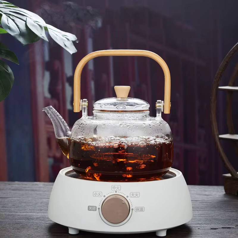 Théière transparente en verre Borosilicate de 1000/1200ml, pour cérémonie du thé chinois, avec filtr