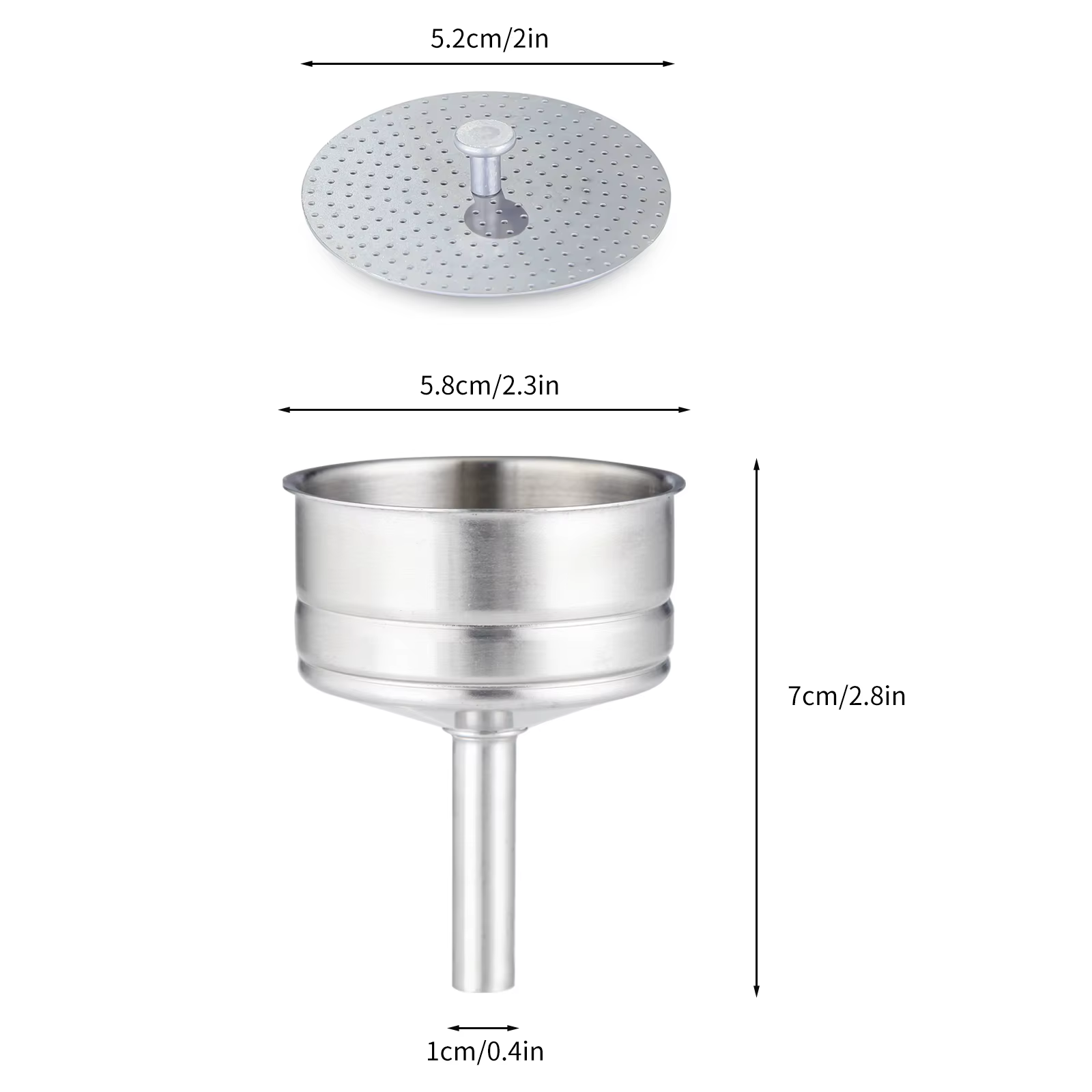 Filtre d'entonnoir à café en acier inoxydable Easyworkz avec réducteur, remplacement de cafetière ex