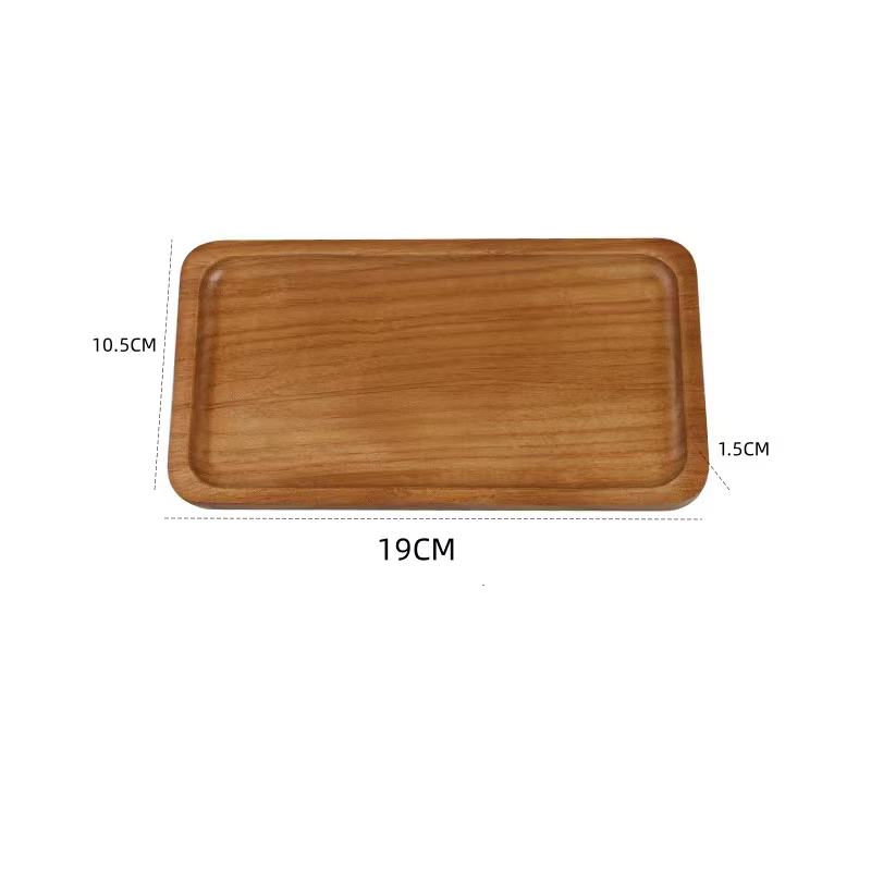 Plateau rectangulaire en bois naturel pour fruits, collations, rangement alimentaire, plateau de ser