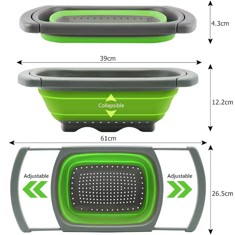 LMETJMA passoire pliable avec poignées extensibles passoire au-dessus de l'évier passoire à fruits e
