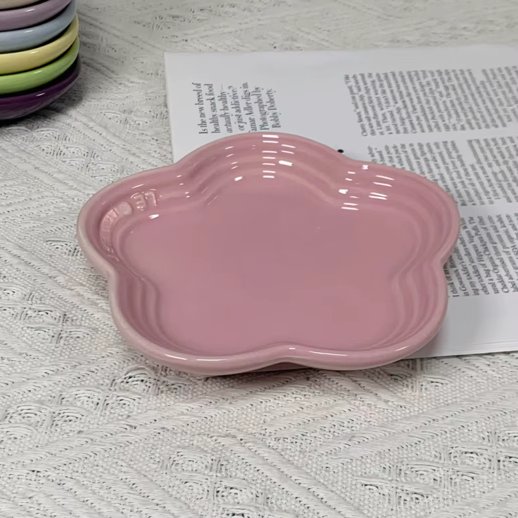 Petite assiette en fleur de prunier de 14cm, assiettes à Sauce, plat à gâteau de couleur fraîche fra