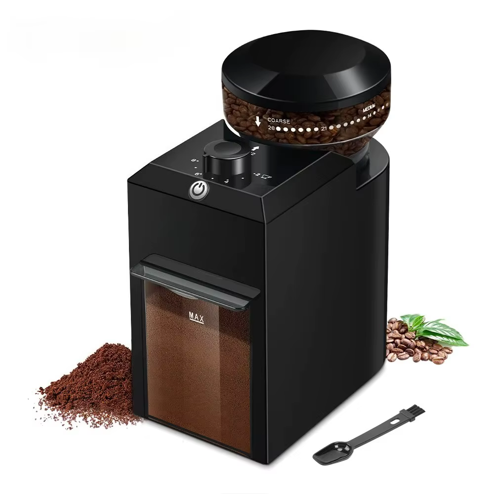 Moulin à café électrique automatique avec 28 réglages pour espresso, cafetière à piston et café filt