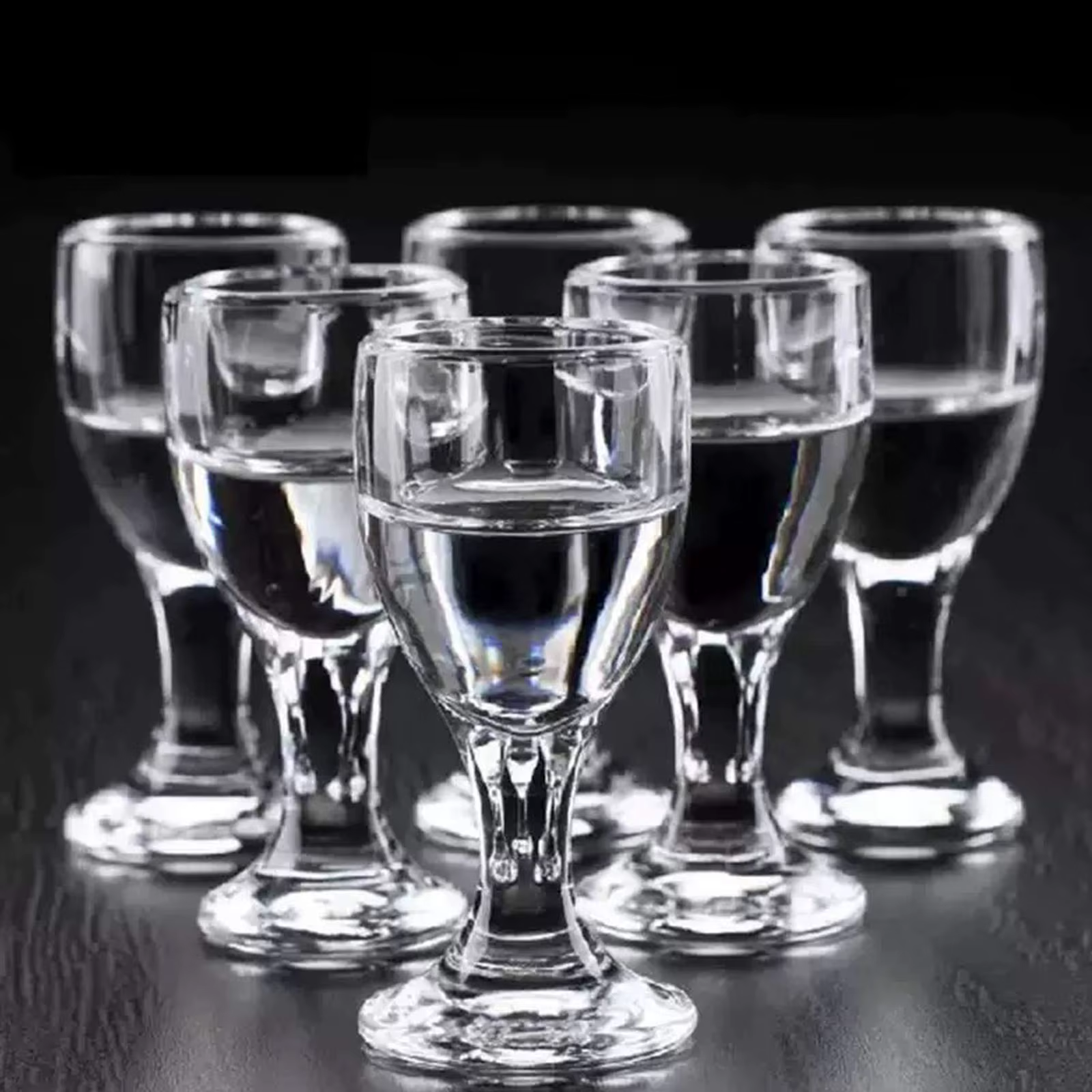 6 pièces Mini tasses à vin ensemble 10/15/25ml verre à Shot verres transparents pied haut gobelet li