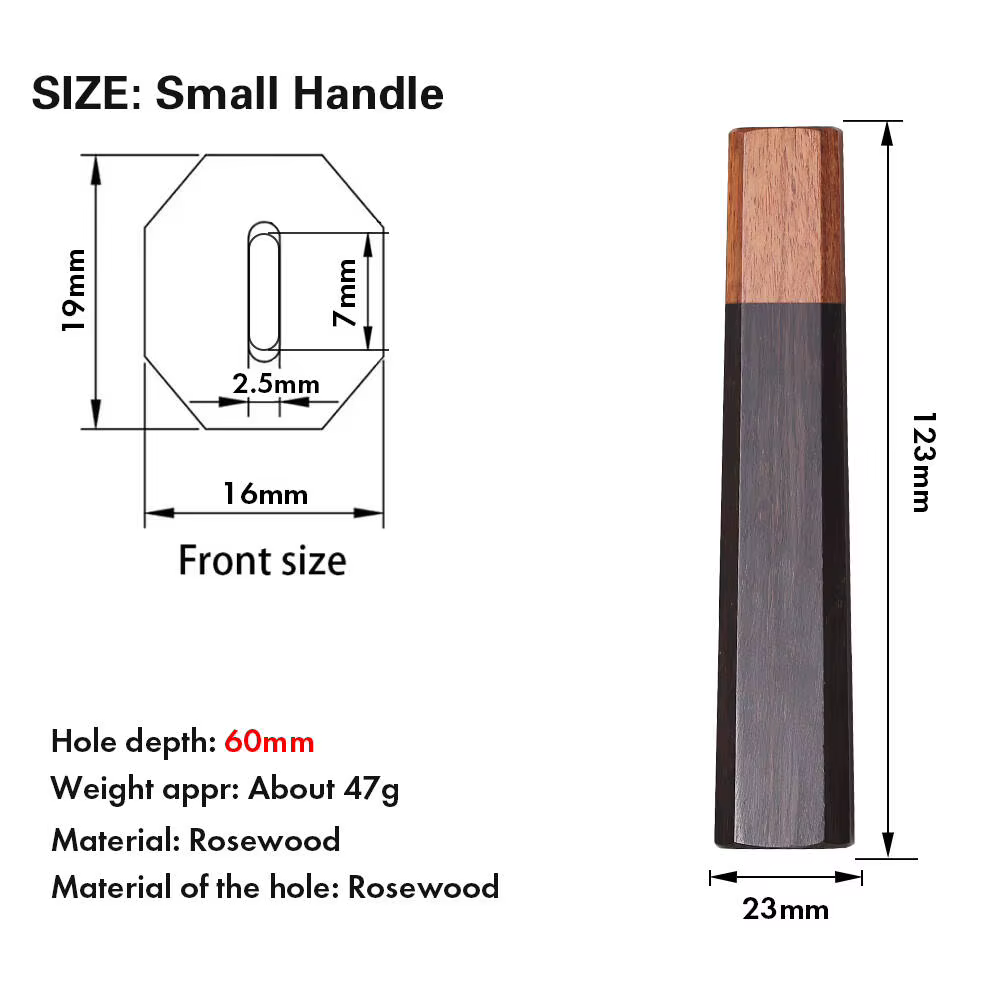 Couteau de cuisine de style japonais avec manche ergonomique naturel antidérapant pour couteaux de c