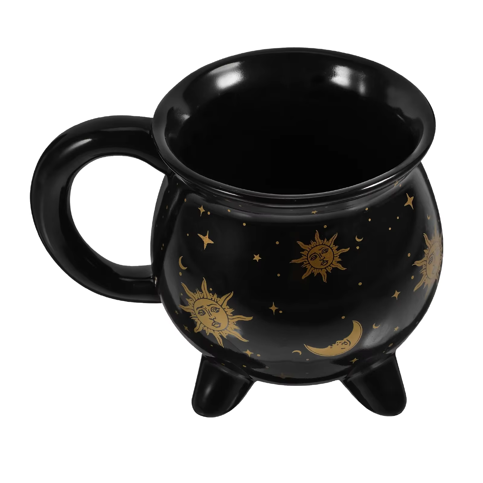 Tasse à café chaudron 350 ml tasses de sorcière en céramique noire, adorables tasses sur le thème de