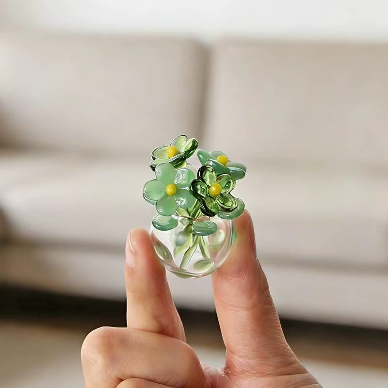 Centre de table en verre moderne, décoration florale en verre créative, bouquet de fleurs en verre a