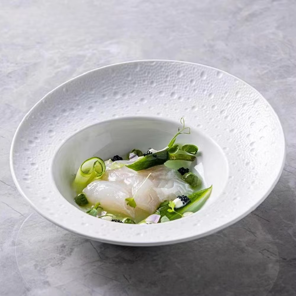 Assiette à salade créative française, assiette à chapeau de paille, sensation Premium, assiette à dî