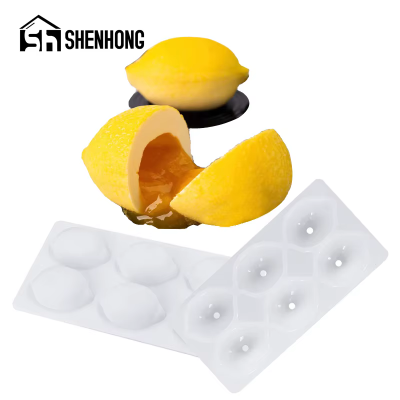 SHENHONG 3D citron conception français Dessert fruits Mousse moules 6 cavités Silicone gâteau moules