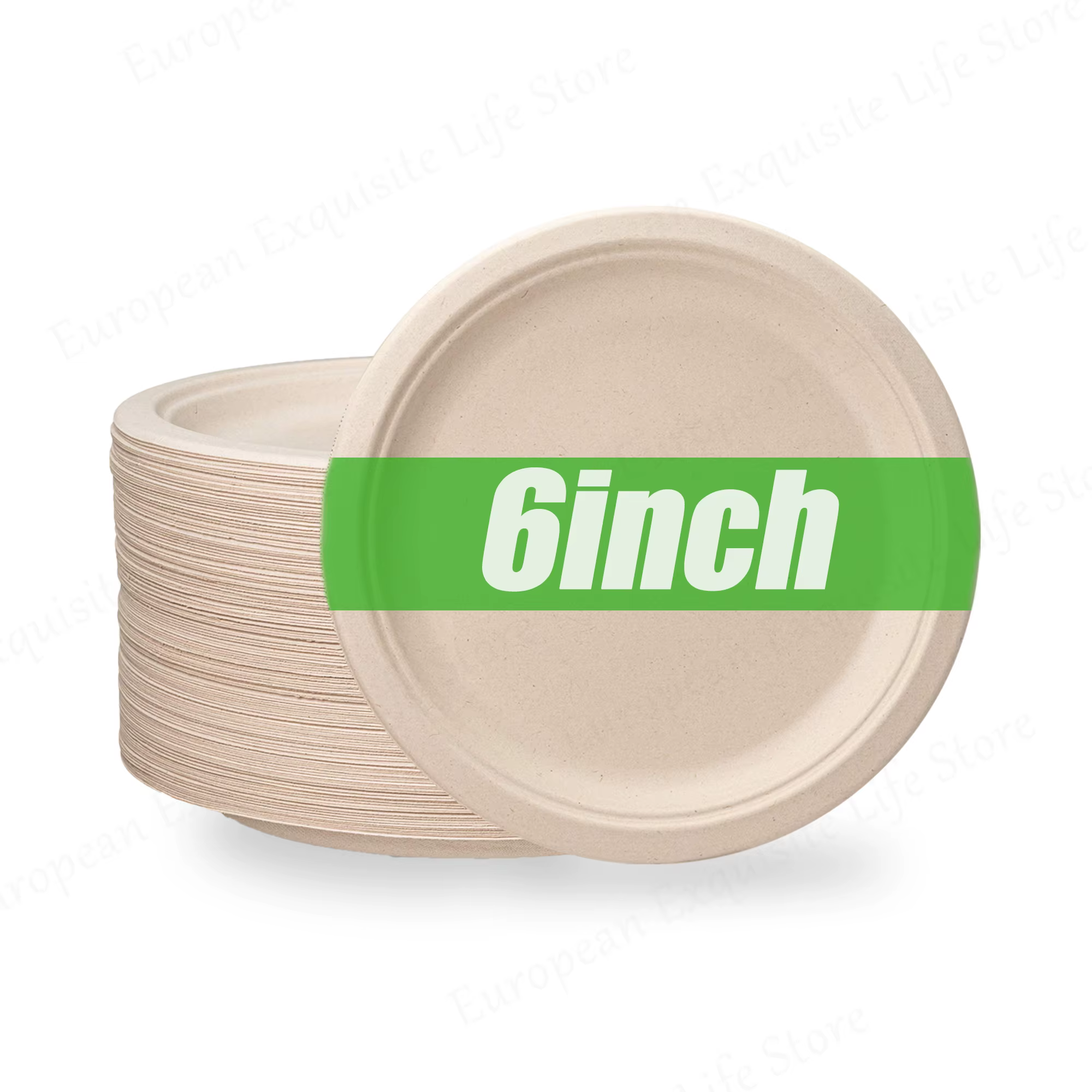 Assiettes en papier jetables robustes, 50 à 100 pièces, assiettes à dîner dégradables compostables 1