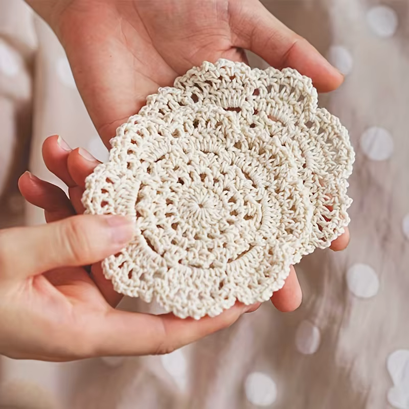 Sous-verres bohème en Crochet à fleurs, parfaits pour Table basse, Restaurant Vintage, Bar, décorati